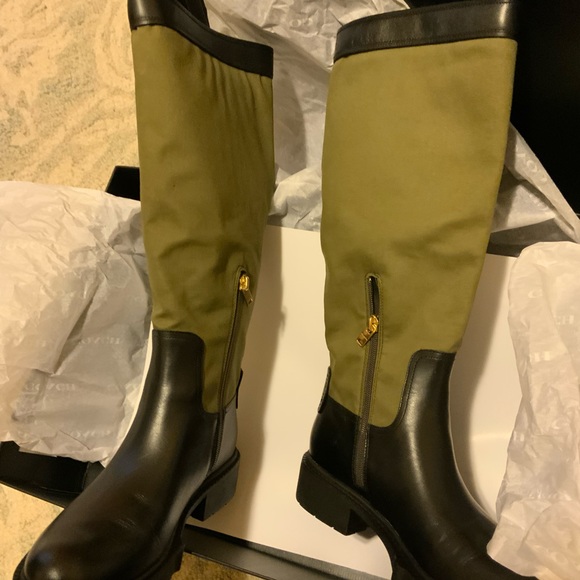 COACH ARMY GREEN LEIGH TWILL BOOTS  SIZE 7.5 B - Picture 7 of 11